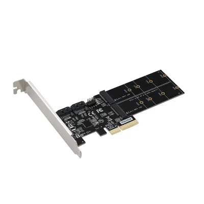 Expansion Card PCIE3.0 4x to 2 Port M.2 NGFF SSD Controller 2 Port SATA3 ASM1164 PCIe3.0 4X to 2SATA3+2M.2 B-Key Adapter Card