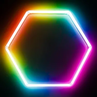 Car Wash Hexagonal/Six-Sided RGB Wide Voltage Colorful Garage Automotive Workstation Lamp with KTV Ambient Lighting Waterproof