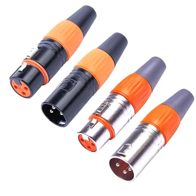 3 Pin XLR Male & Female Connector Gold-Plated Contacts, Cannon Plug Socket Kit for Microphone DMX Audio Cable
