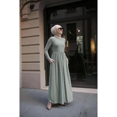 Bella Maxi Jersey Dress with Side Pocket