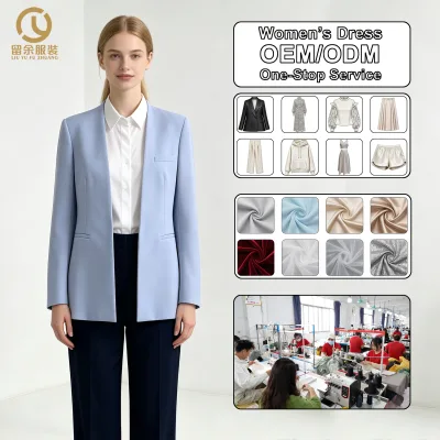2026 Women's All-Match Solid Pattern Long Sleeve Blazer for Spring Summer Casual Suit Jacket Button Cushion Knitted Weaving