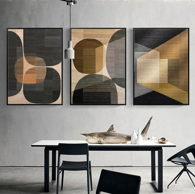 Living Room Office Decor Abstract Color Combination Geometric Modern Pictures Framed Canvas Prints Abstract Art Paintings