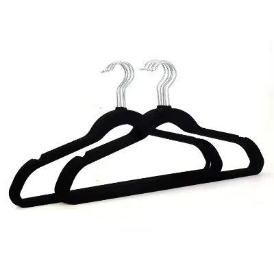 Velvet Hangers Black Gold Velvet Non slip Flocked Clothes Hangers
