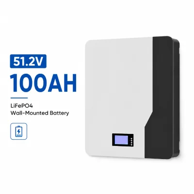 51.2V 100Ah LiFePO4 Battery 5.12kWh Wall Mounted Solar Energy Storage Battery with RS485 CAN Communication