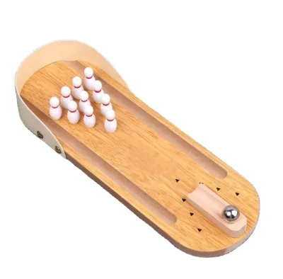 EASTOMMY Mini Bowling Game Set Wooden Tabletop Bowling Game Bowling Toys Gifts for Men Adults Kids Teens Boys