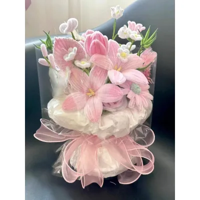 Wholesale Beautiful DIY Chenille Stems Pipe Flower Material Package