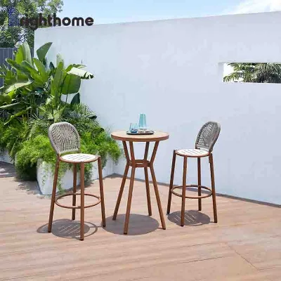Garden Outdoor Furniture High Bar Stools Chair and Dining Table Sets for Restaurant and Bars