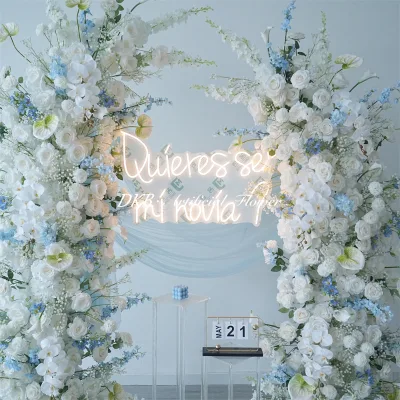 Spanish Quieres Ser Mi Novia LED Luminous Sign Hanging Letter Sign for Proposal Confession of Love Ceremony Decoration