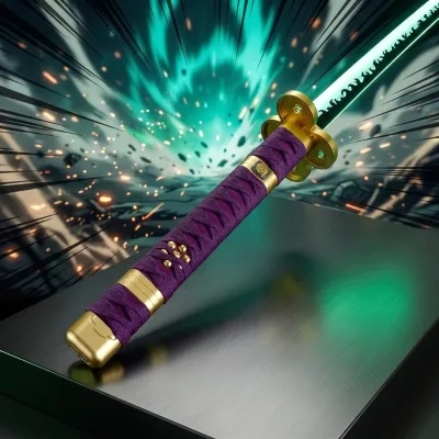 Nexus Sabers Japan Enma Katana Lightsaber Xeno3.0 Pixel Infinite Color Flat Blade Purple Metal Hilt with Scarbbard for Cosplay