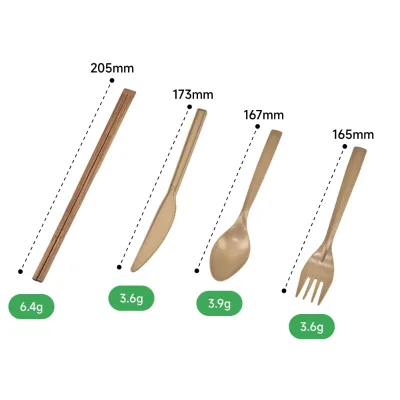 Disposable Starch Based Biodegradable Eco-Friendly Spoon Knife Fork Chopstick Cutlery Set for Restaurant Parities Takeout