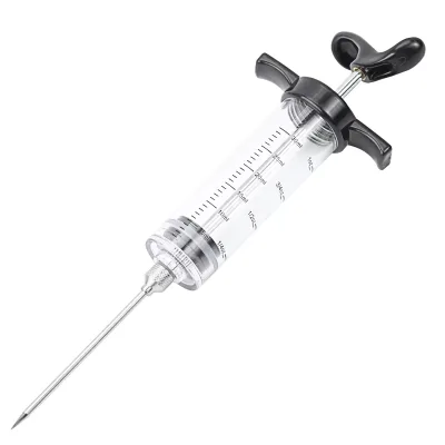 BBQ Tool Cooking Flavor Syringe Plastic Meat Seasoning Marinade Injector Kit for Poultry Turkey Beef Pork