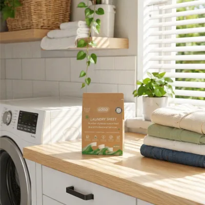 OEM Wholesale Eco-Friendly Disposable Biodegradable Sensitive Skin Laundry Detergent Sheets 120 Loads Travel-Friendly