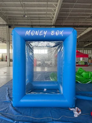 Portable Transparent Inflatable Cash Grab Machine Inflatable Money Cube for Business Promotion Activities