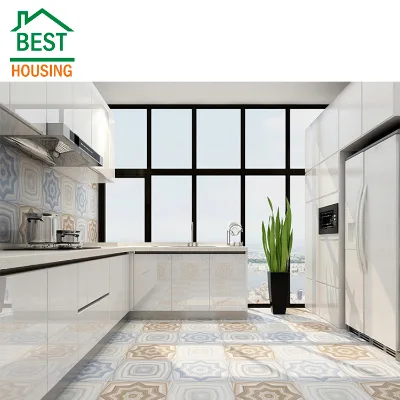 Morden 800*800mm Non-slip Wear-resistant Geometric Patterned Terrazzo Rustic Kitchen Floor Tiles