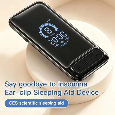 Digital Display CES Ear Clip Sleep Aid Clip-On Brain Regulator Improve Deep Sleep for Household Stressful Adult Users