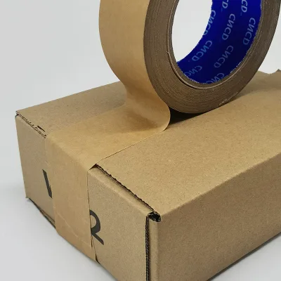 Custom Logo Printed Gummed Kraft Paper Tape Branded Kraft Tape ECO Friendly Brown Kraft Paper Adhesive Parcel Packing Tape