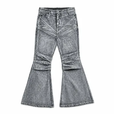 Mens Stretch Flare Leg Denim Jeans for Retro Casualwear