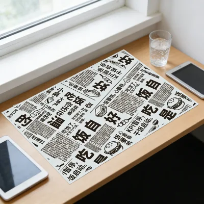 Factory Custom Plastic Table Mat 100% Recycled Plastic Rectangle Dining Table Place Mat With Single Side Printed