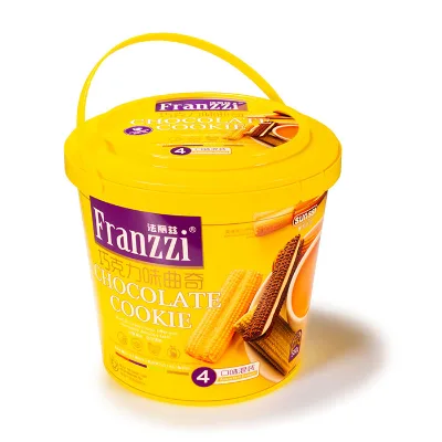 5.2L IML Round Plastic Tub with Handle Plastic IML Biscuit Packaging Container Bucket with Tamper Evident Proof