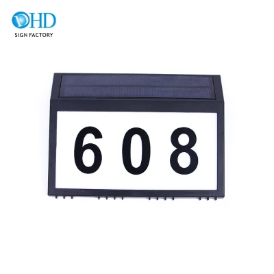 House Numbers Solar Powered,Outside LED Lighted Address Numbers for House,Address Plaque Sign for Yard Outdoor Street Wall