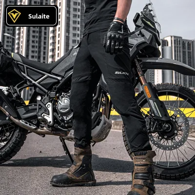 SUALITE Airflow Motorcycle Riding Pants Biker Summer Anti-Fall Racing Casual Gear Spandex/Nylon Material for Men & Women