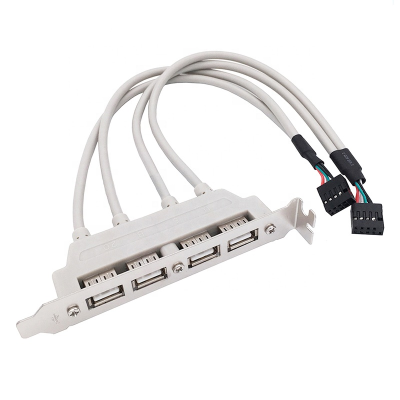 Cantell 4 Port USB Hubs 4-port USB Rear Baffle Cable Motherboard DuPont 9-pin to Usb Hub