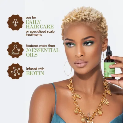 Private Label Organic 59ml Rosemary Mint Hair Strengthening & Scalp Nourishing Oil Biotin Infused Custom Logo OEM ODM
