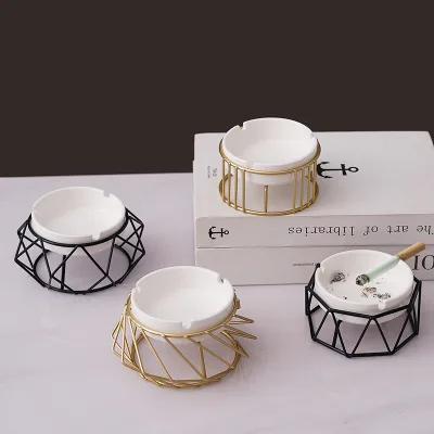 Nordic Living Room Decoration Geometric Ashtray Ornaments Home Modern Minimalist Office Ceramic Ashtray