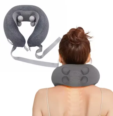 Travel Neck Pillow/Electric Neck Massager With Heating, Memory Foam Pillow for Neck Pain Relief, Neck Support Pillow