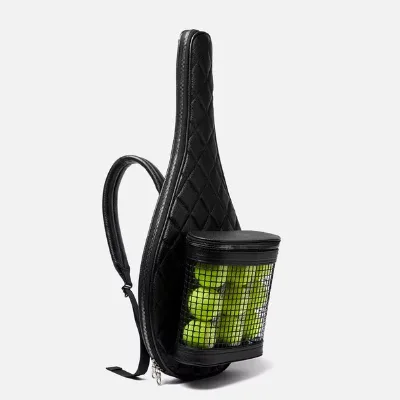 Large Capacity Portable PU Diamond Pattern Tennis Racket Backpack with Luxury Tennis Pouch