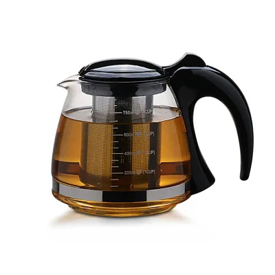 Design Glass Teapot 750ml &1200ml Fashion Glass Teapot for Tea Flower With Removable Steel Infuser Filter Tea Kettle