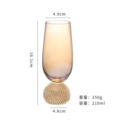 Eco-Friendly Crystal Ball Bottom Rhinestone-Studded Stemless Martini Wine Glass