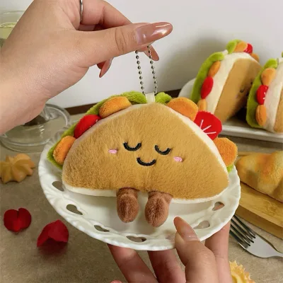Sandwich-shaped plush toy, fun figurine, bag charm, keychain, festival gift