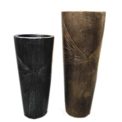 Frp Modern Elegant Style Brown Black Wholesale Big Vase Flower Pot