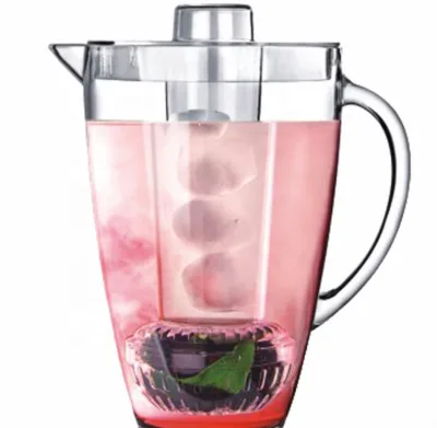 Elegant Home Acrylic Fruit Infusion Flavor Pitcher With Ice Chilling Compartment Water Pitcher with Fruit Infuser