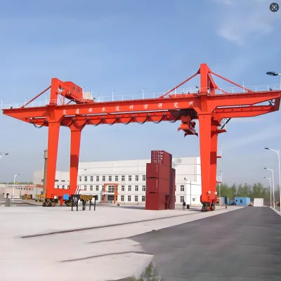 20 Ton 30Ton 20ft 40ft Straddle Carrier Container Crane Lifting Equipment High Performance Rubber Tyred Container Crane for Sale