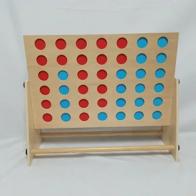 Wooden 4 in a Row Game, Classic Strategy Board Game for Kids