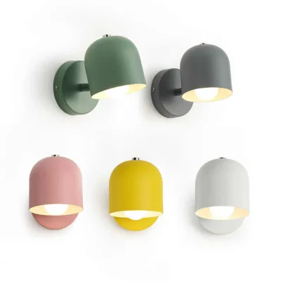 Simple and Modern LED Wall Lamp with Remote Control for Living Room E27 Base