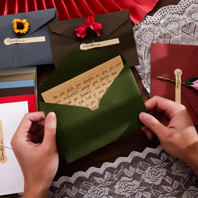 Wholesale Luxury Love Letter Paper Envelope Retro Hemp Texture Western Style Triangular Envelopes for Gift Greeting Card
