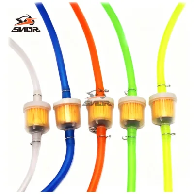 SNOR Racing 6mm Hose Motorcycle Fuel Filter Plastic Clear Gas Carburetor Gasoline Liquid Oil Filter for Scooter Motorbike