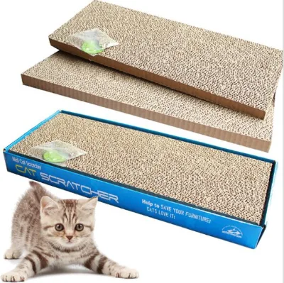 Premium Collection of 2 Wide Cat Scratching Toys Eco-Friendly Corrugate Cat Scratchers with Cartoon Style