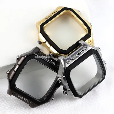 For A--E1200 1300 Full Metal Case Mod Kit Stainless Steel Bezel Case With Strap +Glass  for 3299 Model Upgrade Accessories