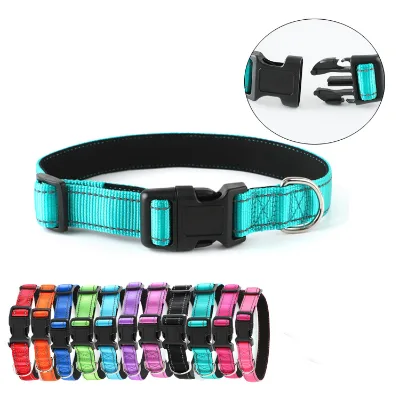 Hot Selling Adjustable Nylon Dog Collar Reflective ABS Buckle Sustainable Pet Supplies Training Durable Print Pattern