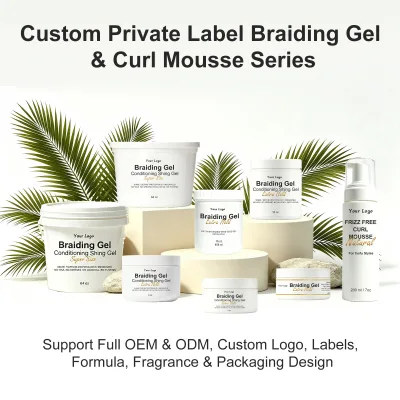 Custom Logo OEM Braiding Gel and Curl Mousse Custom Formula Fragrance Packaging Braiding Gel Curl Mousse Factory Supply