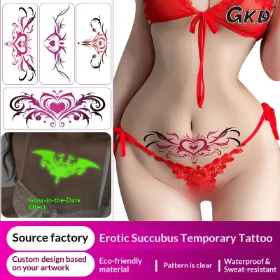 Light Luxury Waterproof Adhesive Tattoo Stickers Glow-in-the-Dark Sensual Intimate Areas Disposable Spicy Girl