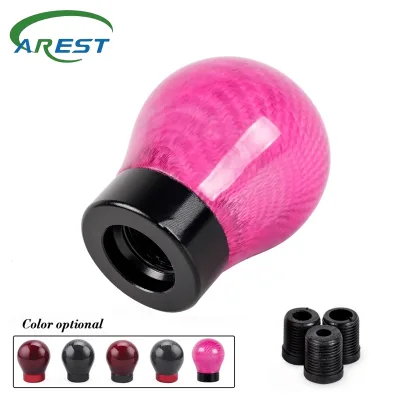 Cross-border auto modification parts: Carbon patterned gear shift head, round carbon fiber roller head, gear shifting head