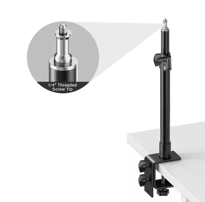 Adjustable Metal C Type Clamp Desk Clip Light Stand Desk Mount Mobile Phone Holder for Video Photo Studio Tablet Stand