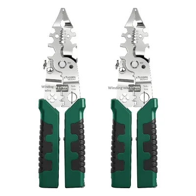 Multifunctional Carbon Steel Wire Stripper Built-in Voltage Tester 8-in-1 DIY Electrical Tool for Cable Splitting Wire Stripping