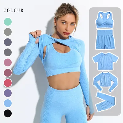GC Conjuntos De Fitness Gym Sports Wear for Women Conjuntos Deportivos Mujer Yoga Seamless Set Roupas Academia Feminina