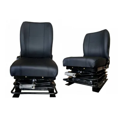 Suspension Seat Adjustable Backrest Headrest Armrest Forklift Seat With Slide Rails Foldable Heavy Duty
